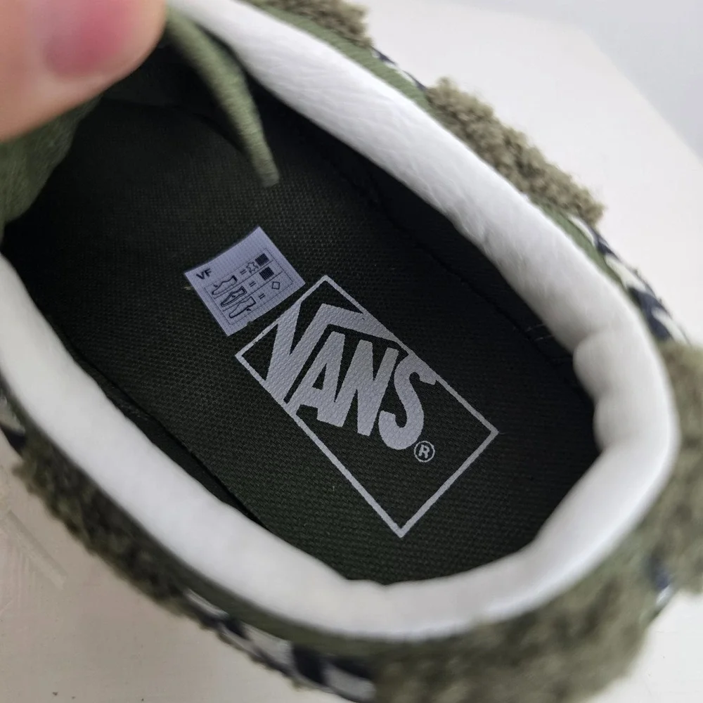 Vans Old Skool Youth Tufted Check Skater Shoes Loden Green Sz 3.5 Minecraft Vibe